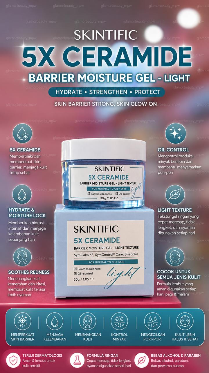 SKINTIFIC 5X CERAMIDE BARRIER MOIST GEL LIGHT TEXTURE 30G