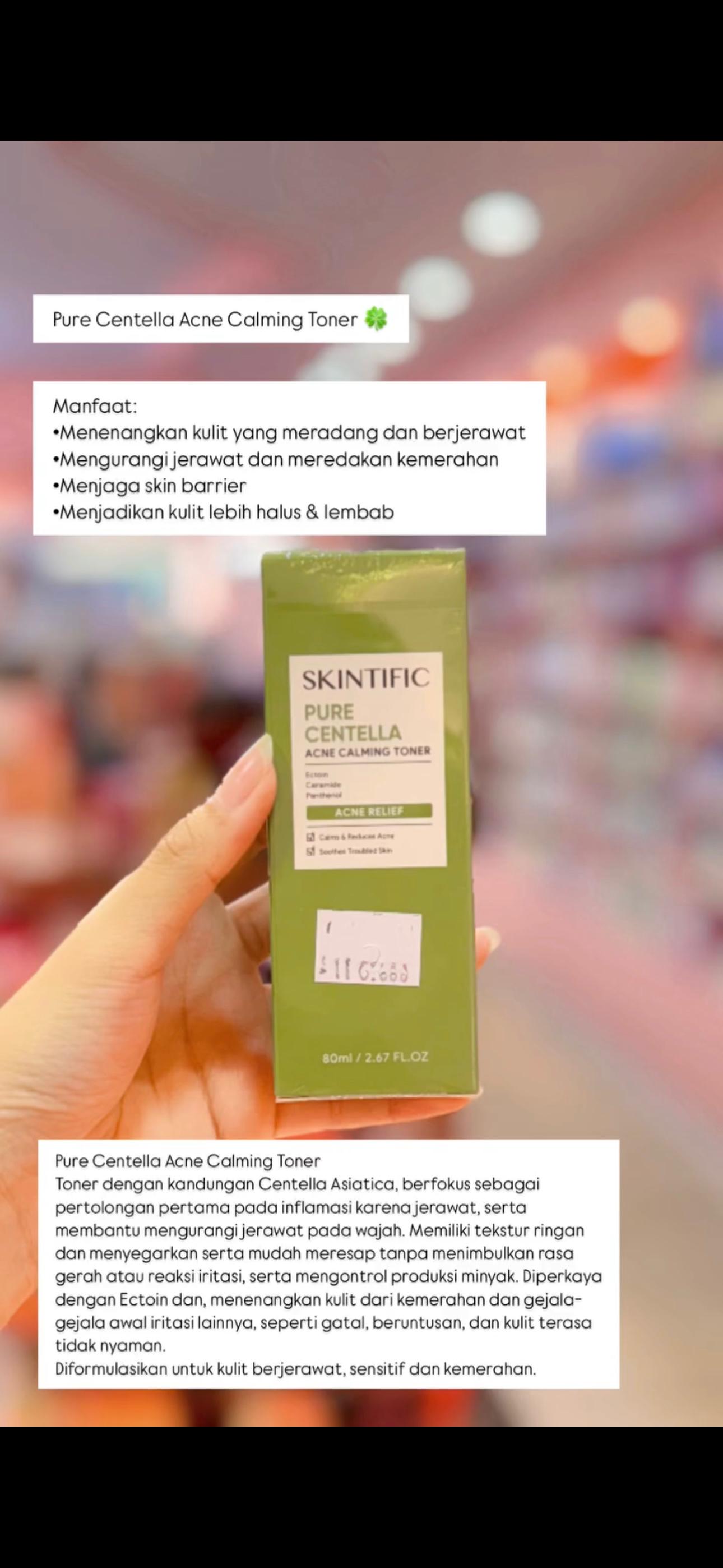 SKINTIFIC PURE CENTELLA ACNE CALMING TONER 80ML