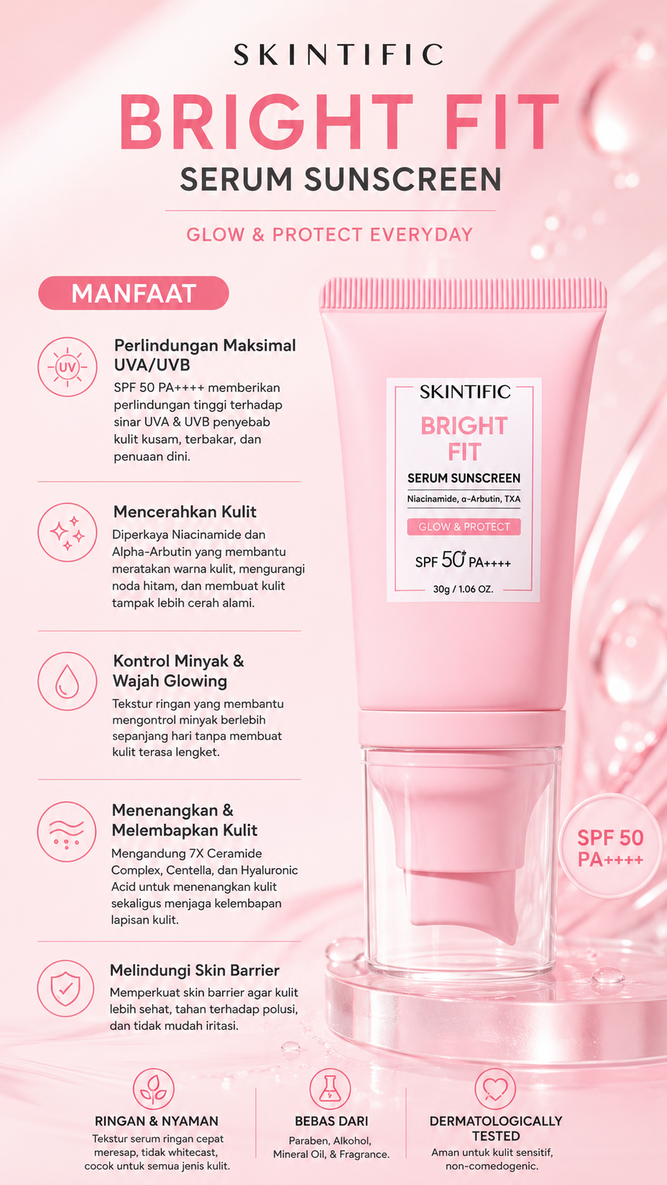 SKINTIFIC BRIGHT FIT SERUM SUNSCREEN 30G