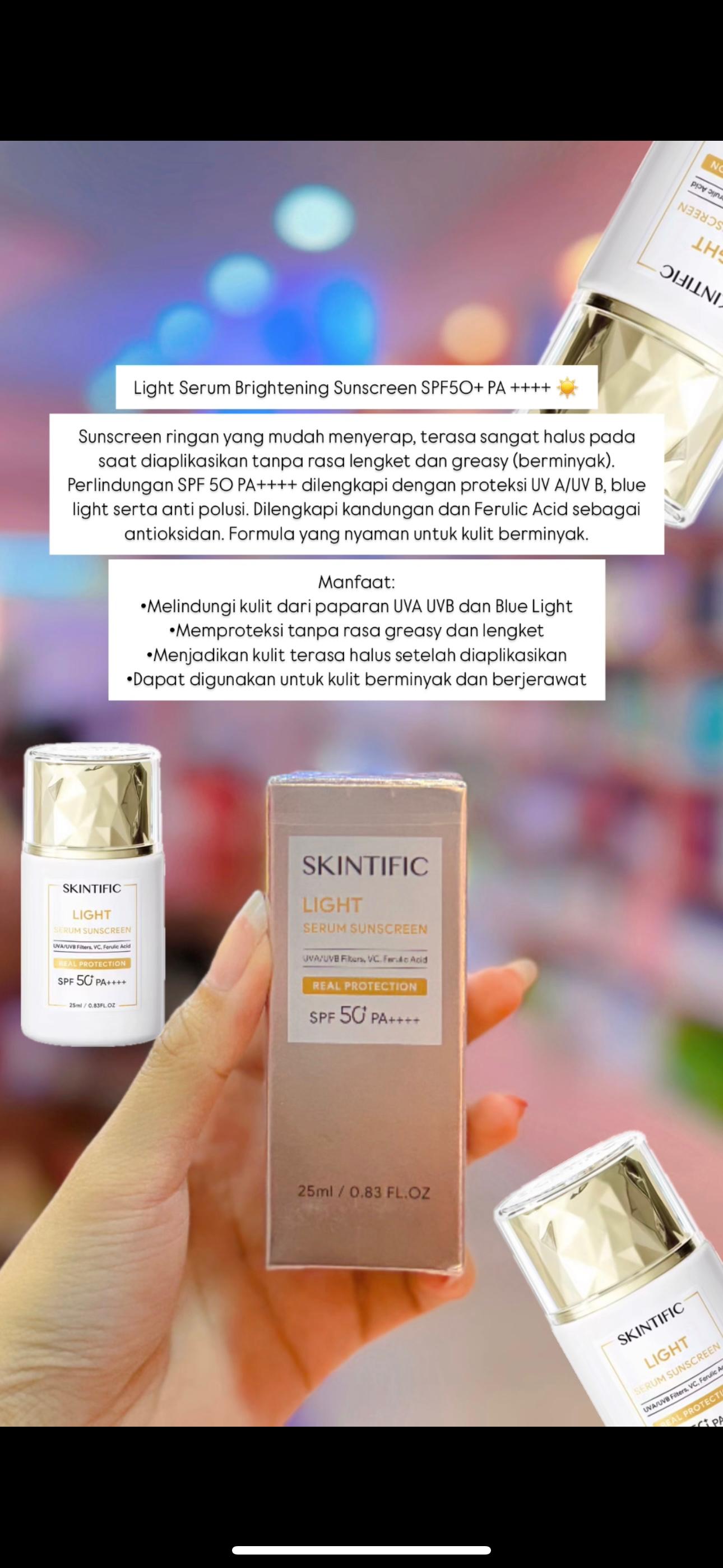 SKINTIFIC ULTRA LIGHT SERUM SUNSCREEN SPF50 PA++ 25ML