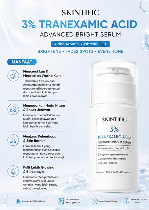 SKINTIFIC 3% TRANEXAMIC ACID BRIGHT SERUM 20ML