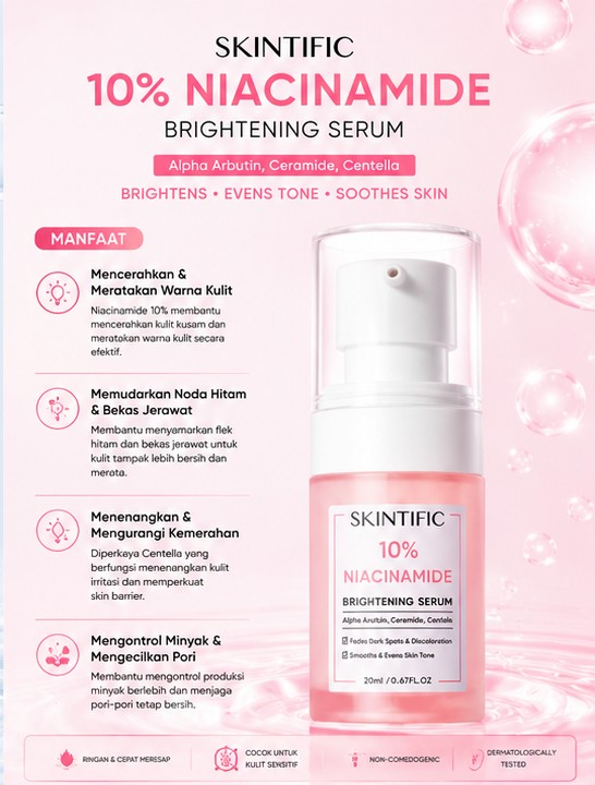 SKINTIFIC 10% NIACINAMIDE BRIGHTENING SERUM 20ML