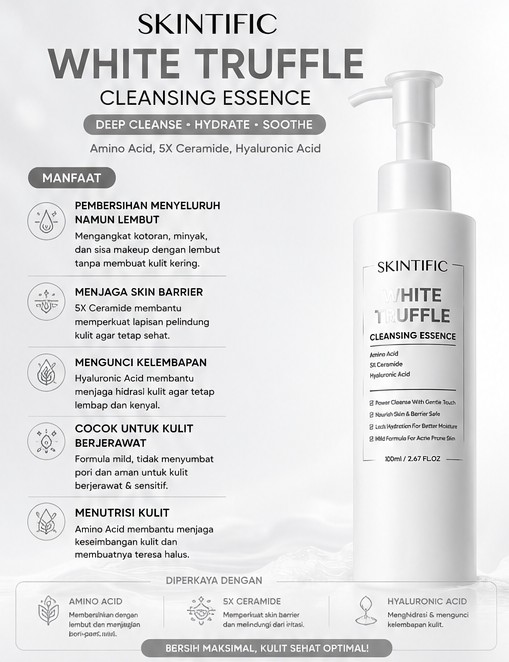 SKINTIFIC WHITE TRUFFLE CLEANSING ESSENCE 80ML