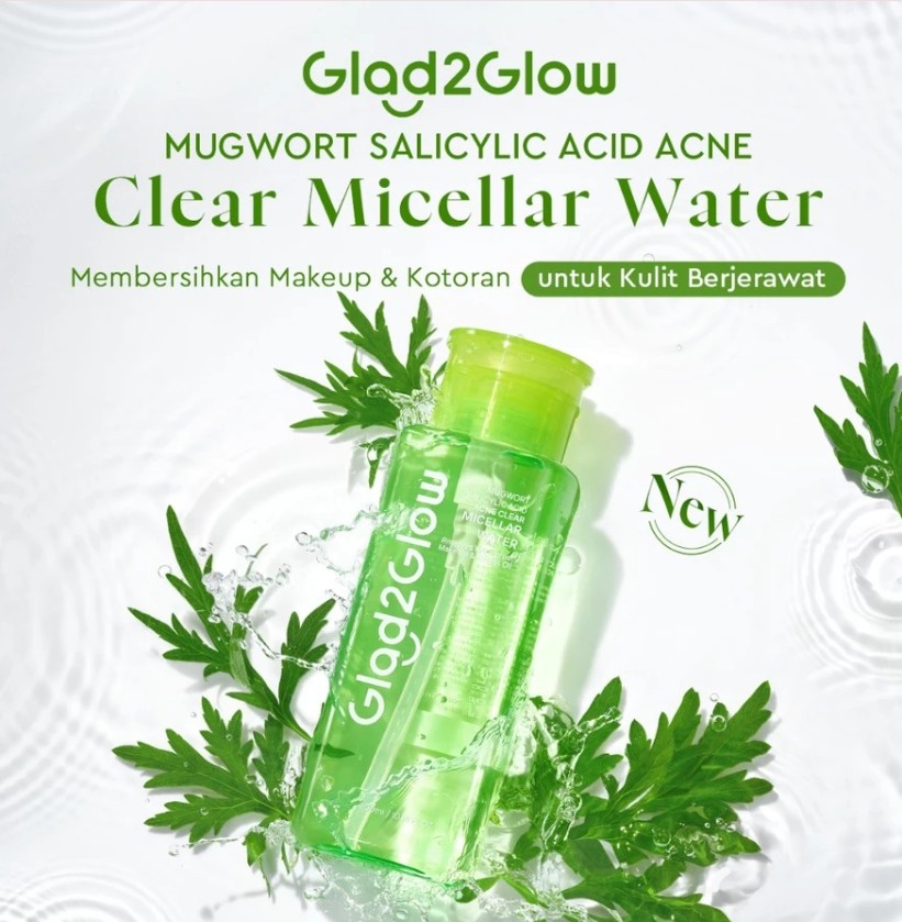 G2G MICELLAR WATER 230ML MUGWORT SAL ACID AGNE (HIJAU)