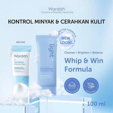 WARDAH LIGHT+ WHIP FACIAL FOAM 100ML