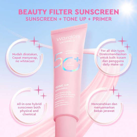 WARDAH UV SHIELD TONE UP CREAM SUNSCREEN SPF 50 PA++ 30ML