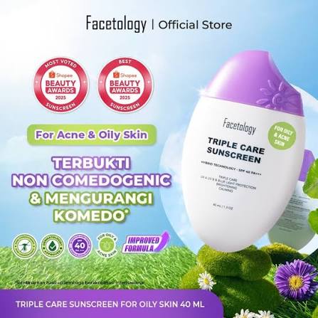 FACETOLOGY TRIPLE CARE ACNE SUNSCREEN 40ML