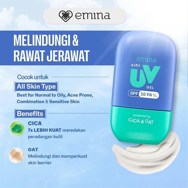 EMINA AIRY UV GEL SPF 50 PA 25ML (BIRU)