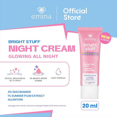 EMINA BRIGHT STUFF NIGHT CREAM 20G