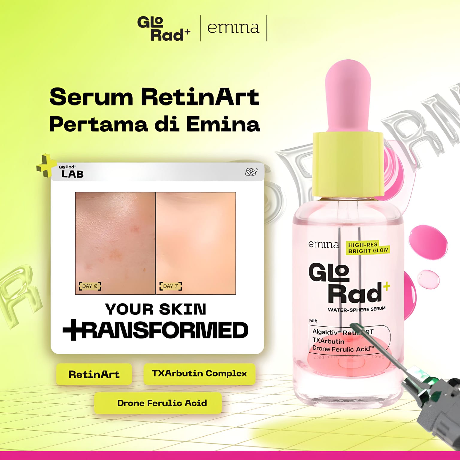EMINA GLO RAD HIGH RES BRIGHT GLOW WATER SERUM 20ML