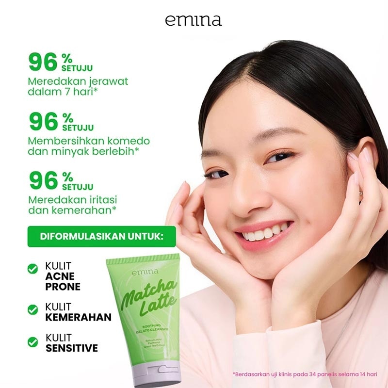 EMINA MATCHA LATTE SOOTHING GELATO CLEANSER 100ML