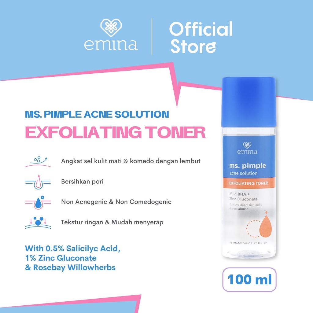 MINA MS.PIMPLE ACNE SOLUTION EXFOLIANTING TONER 100ML