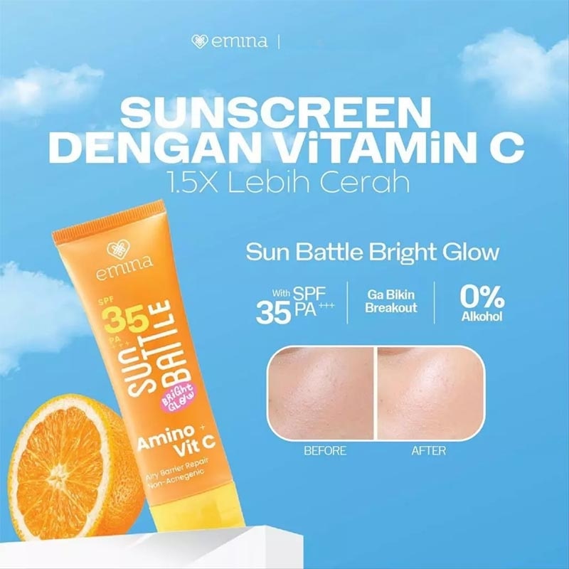 EMINA SUN BATTLE SPF 35PA++ 50ML BRIGHT GLOW