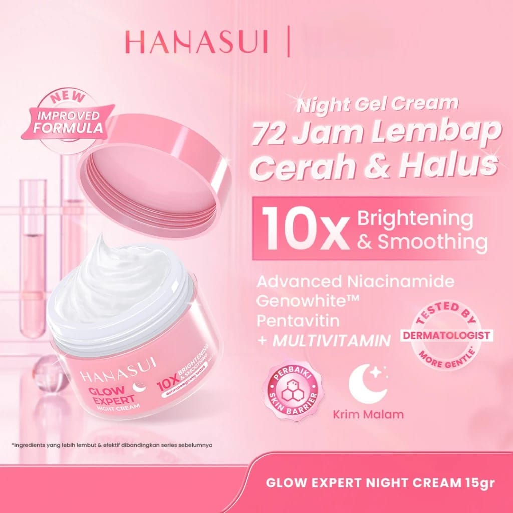 HANASUI GLOW EXPERT 10X NIGHT CREAM 15G
