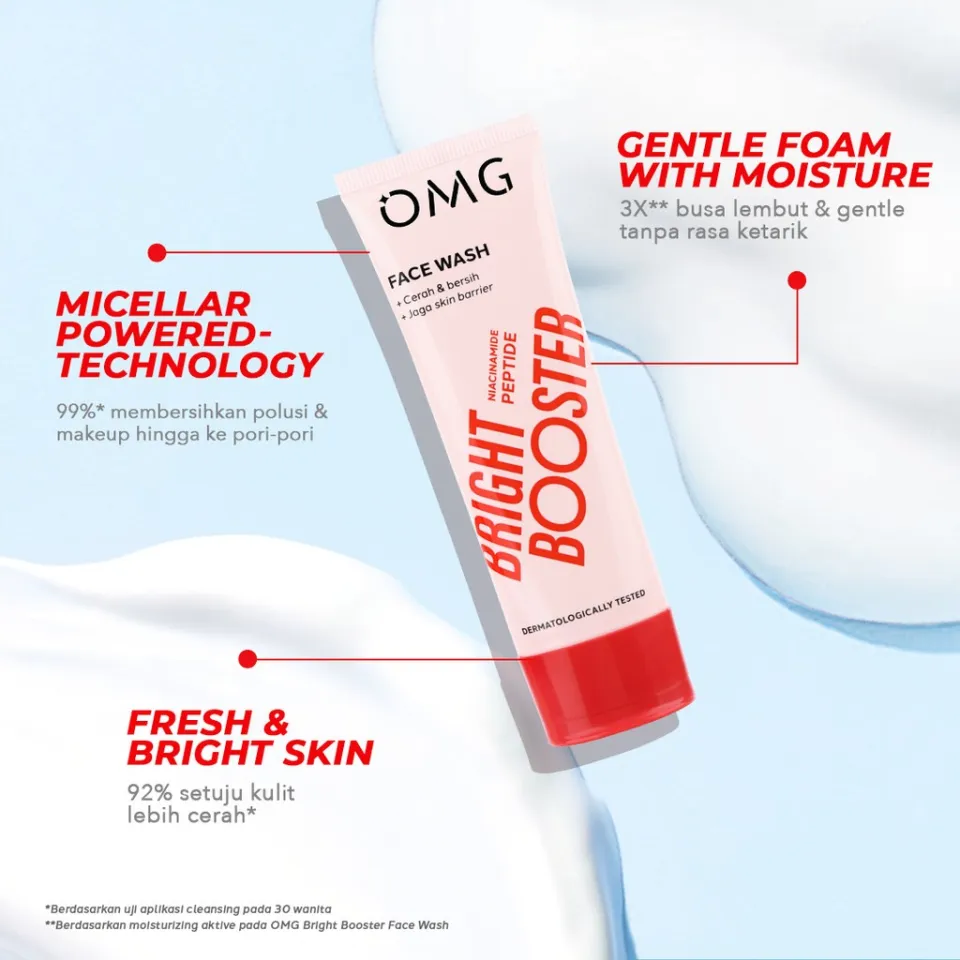 OMG BRIGHT BOOSTER FACE WASH 100G