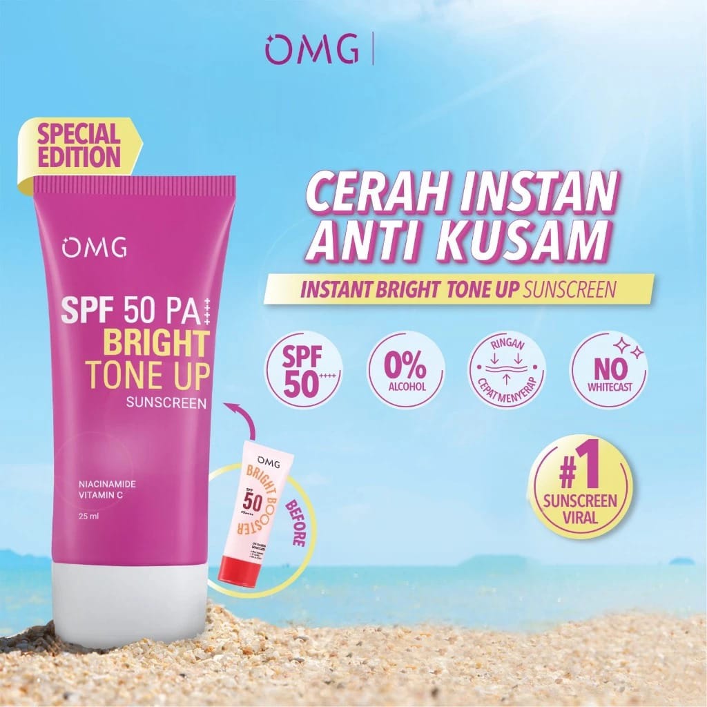 OMG BRIGHT TONE UP SUNSCREEN SPF 50PA++ 25ML