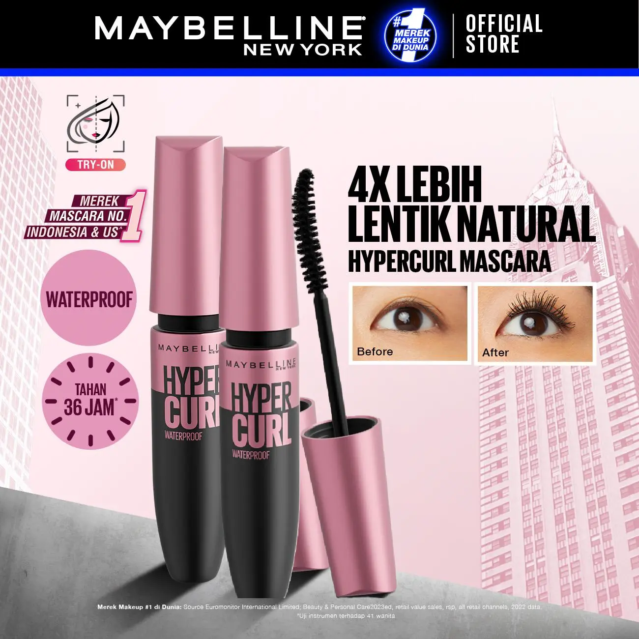 MAYBELLINE MASCARA VOLUME HYPER CURL BLACK