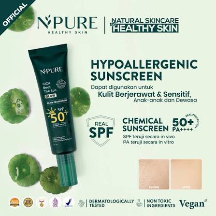 NPURE BEAT THE SUN GLOW 50SPF+ 35ML