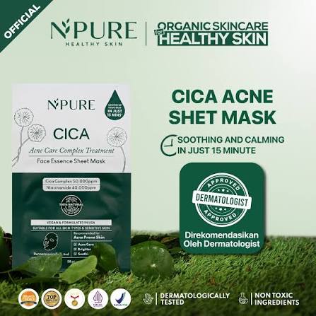NPURE CICA FACE SHEET MASK 28GR