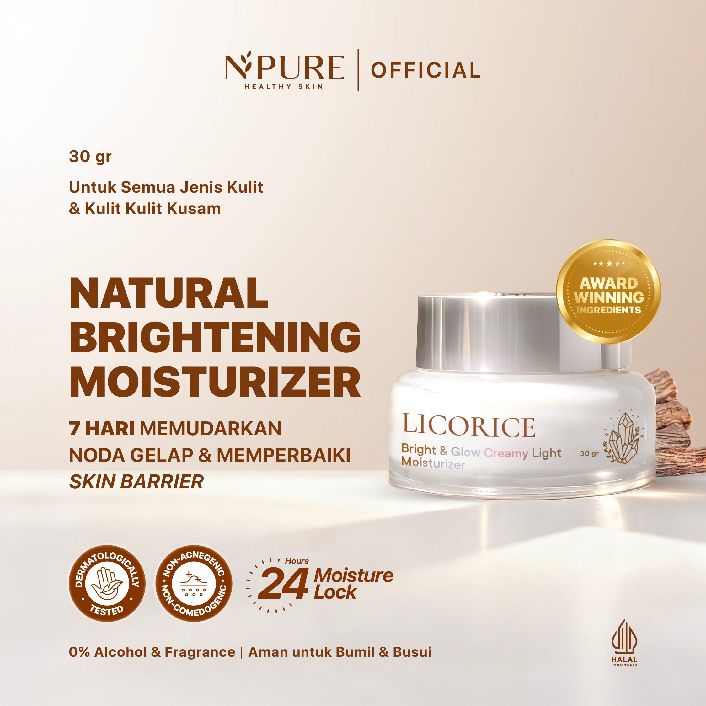 NPURE LICORICE CREAMY LIGHT MOISTURIZER 30GR