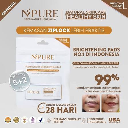 NPURE LICORICE LIGHT UP BRIGHTENING PAD 5+2