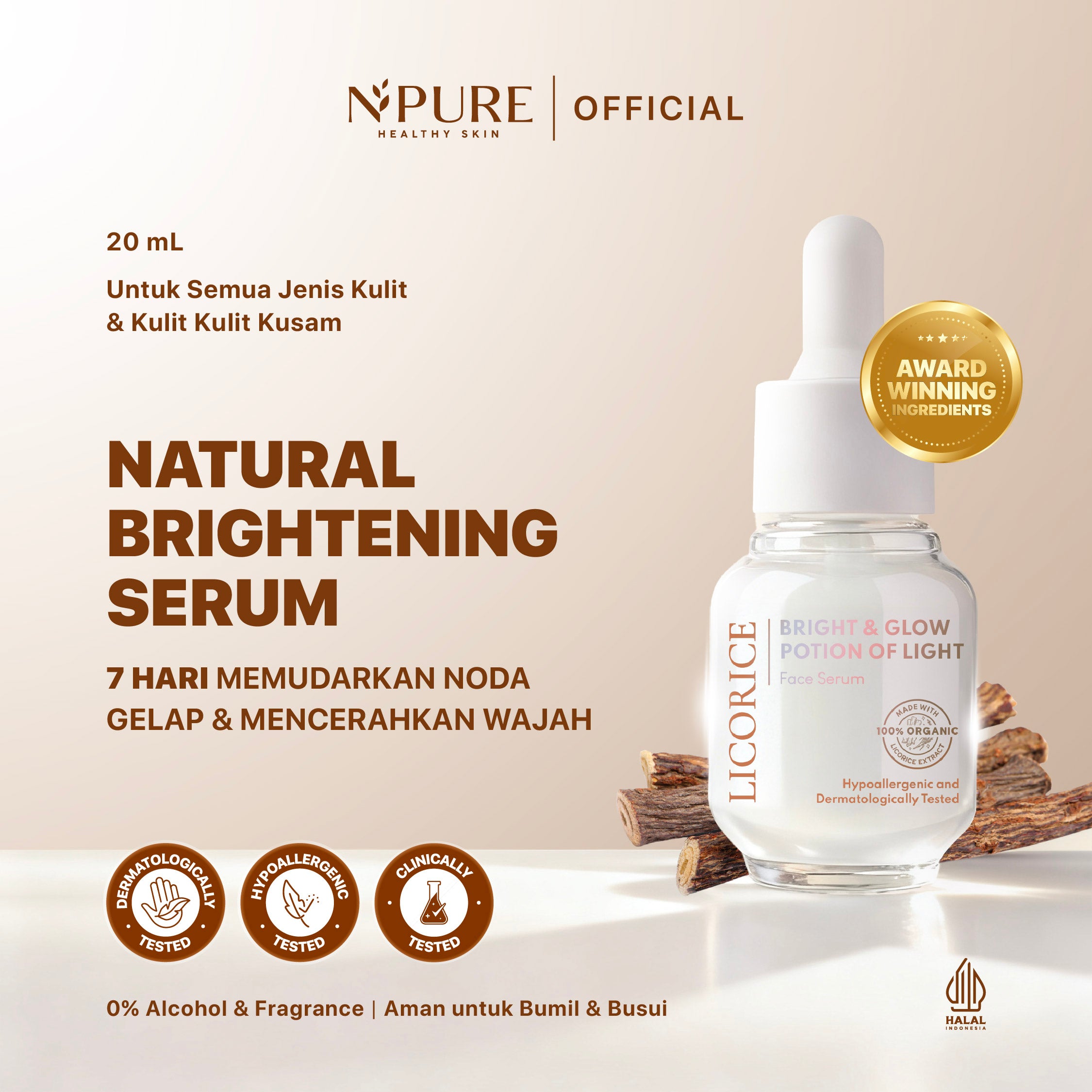 NPURE LICORICE POTION OF LIGHT FACE SERUM 20ML
