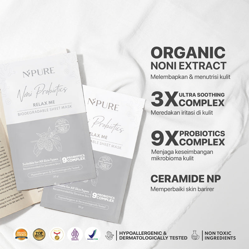 NPURE NONI PROBIOTICS BIODEGRADABLE SHEET MASK 20GR