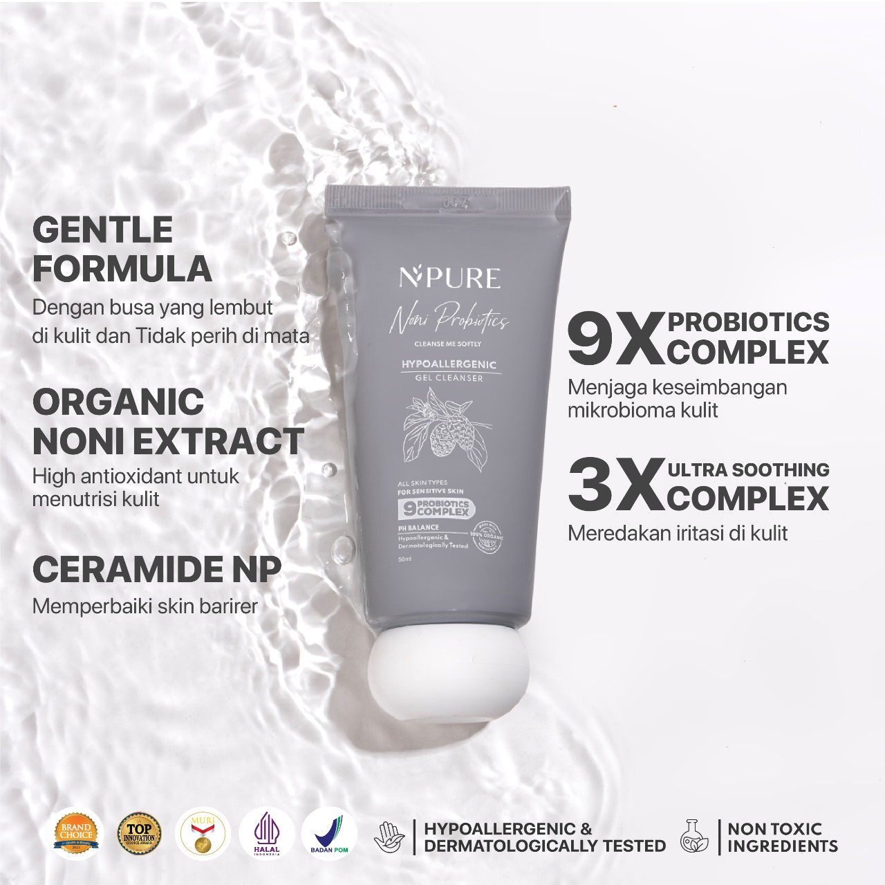 NPURE NONI PROBIOTICS GEL CLEANSER 50ML