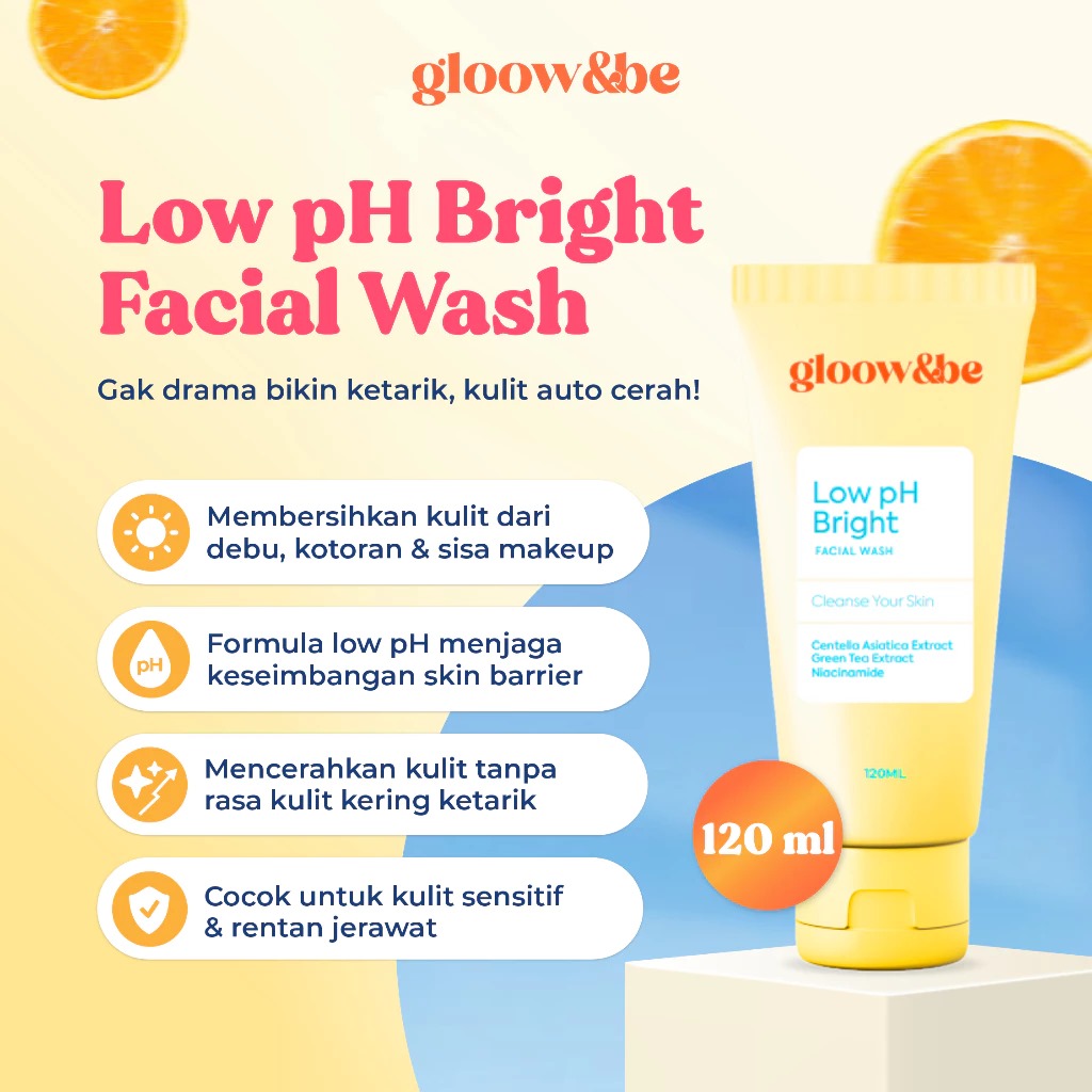 GLOOW&BE FACIAL WASH 120ML LOW PH BRIGHT