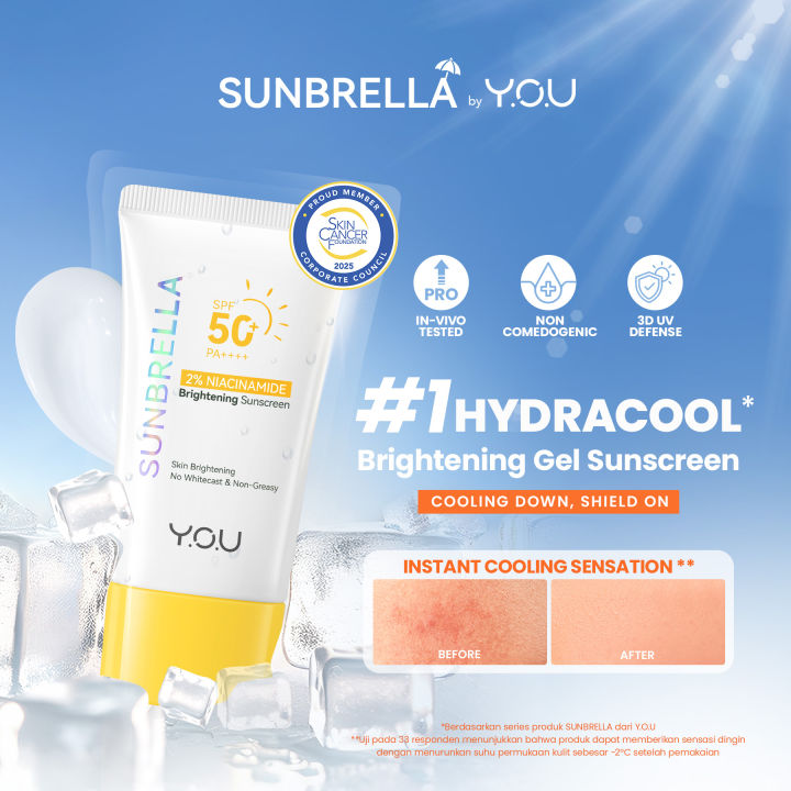 YOU SUNBRELLA 2% NIACINAMIDE BRIGHTENING SUNSCREEN 30ML SPF50+