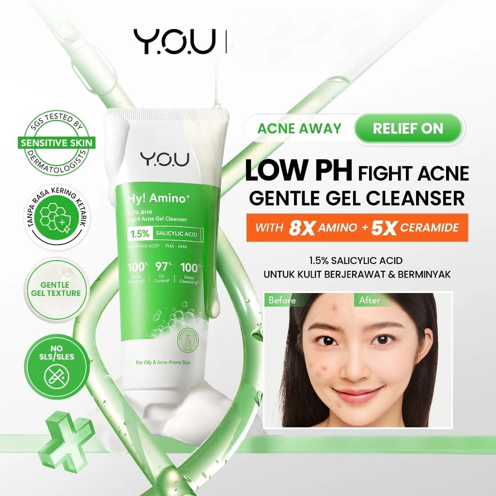 YOU FACIAL WASH 100G HY AMINO 1.5% FIGHT ACNE