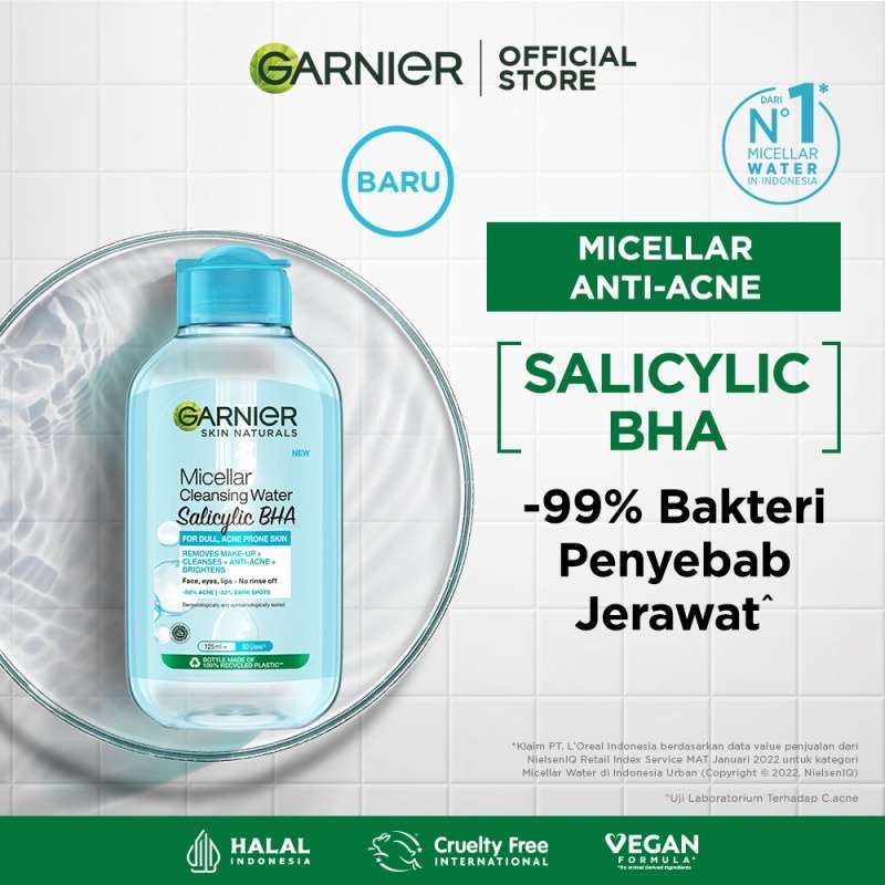 GARNIER MICELLAR CLEAN WATER 125ML BHA (BIRU)