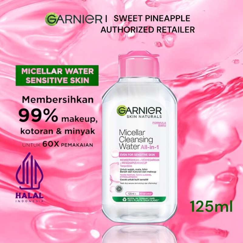 GARNIER MICELLAR CLEAN WATER 125ML ALL IN 1 (PINK)