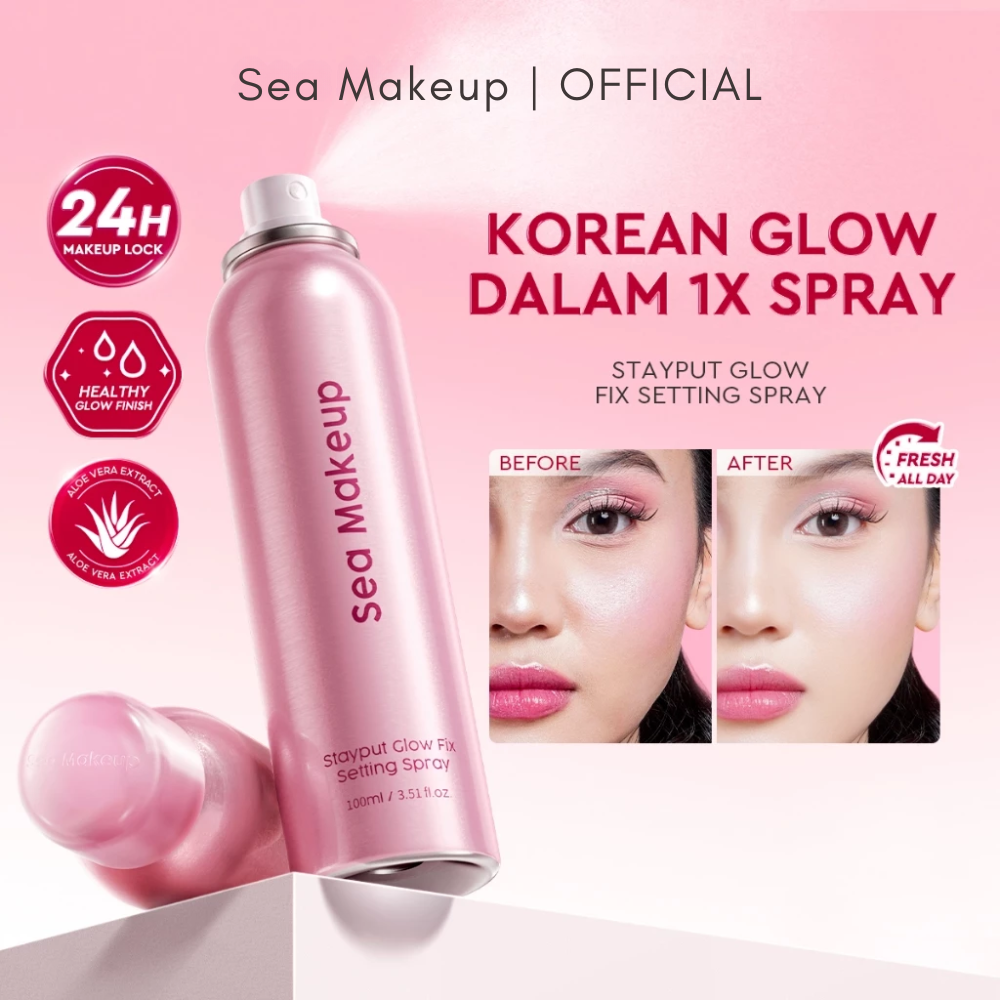SEA MAKEUP STAYPUT GLOW FIX SETTING SPRAY 100ML (PINK)