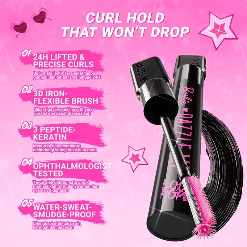 DAZZLE ME MASCARA X-BARBIE LOCK & POPI 3D CURL-ING IRON